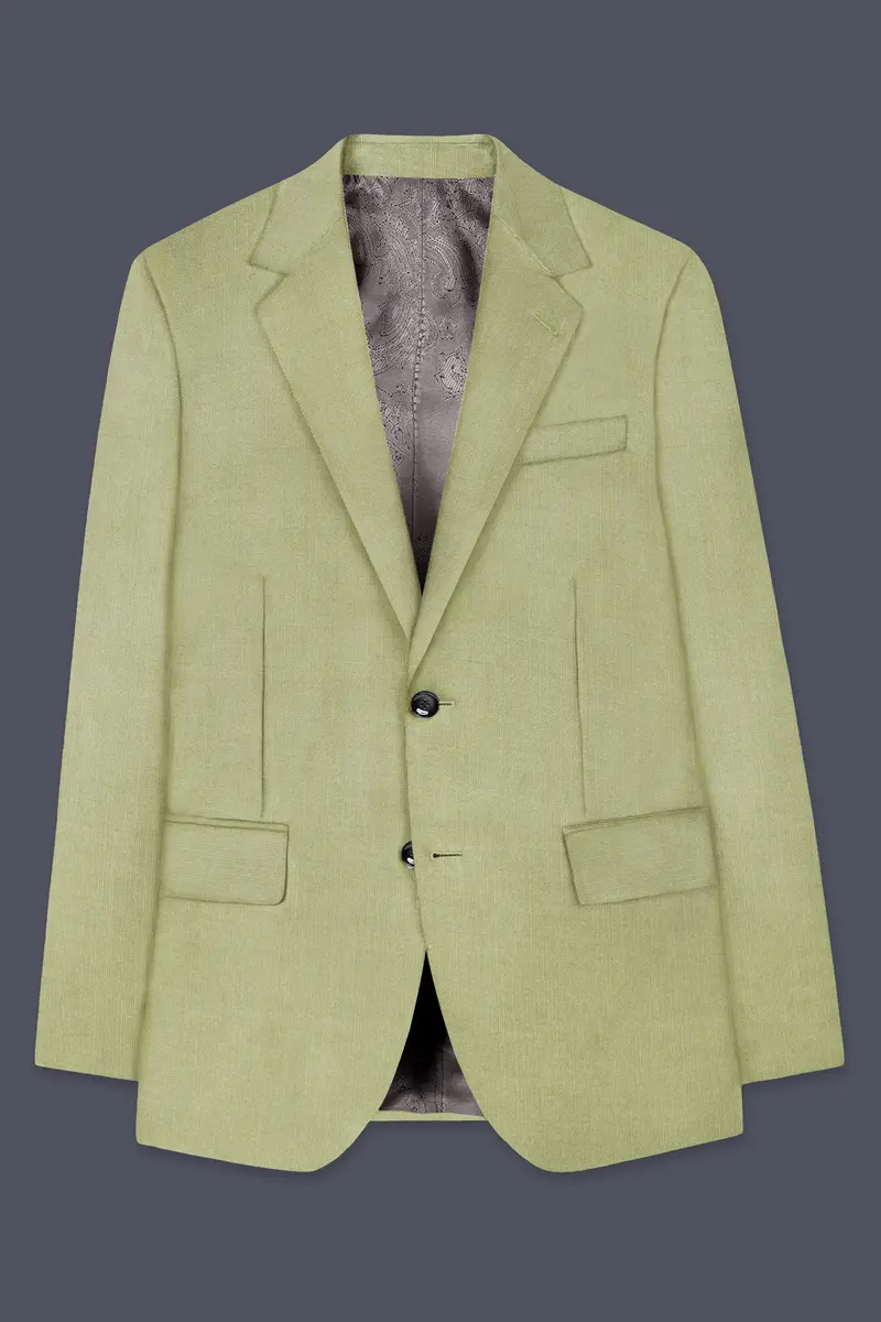 Marsh-Swamp Green Solid Wool Rich Single Breasted Slight Stretch Suit 8