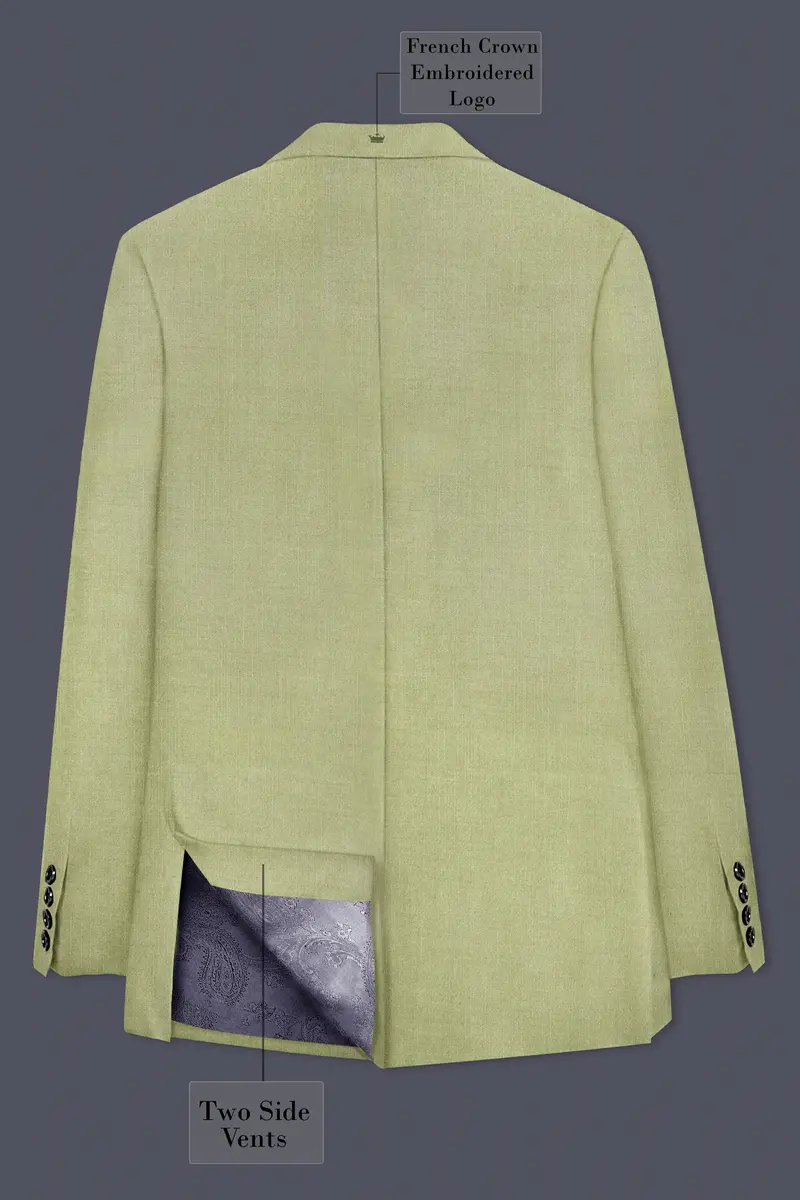 Marsh-Swamp Green Solid Wool Rich Single Breasted Slight Stretch Suit 9