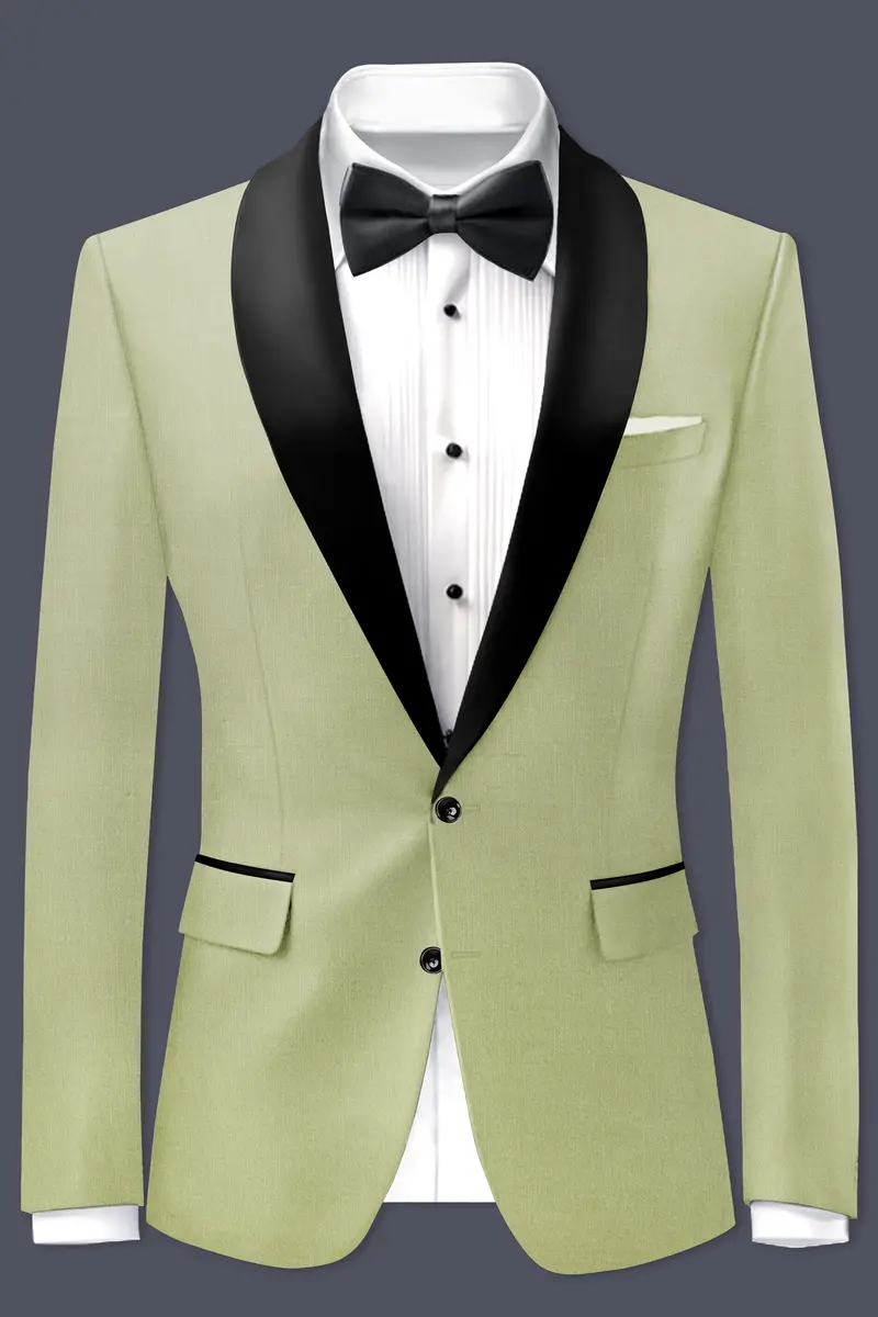 Marsh-Swamp Green Wool Rich Tuxedo Slight Stretch Blazer 2