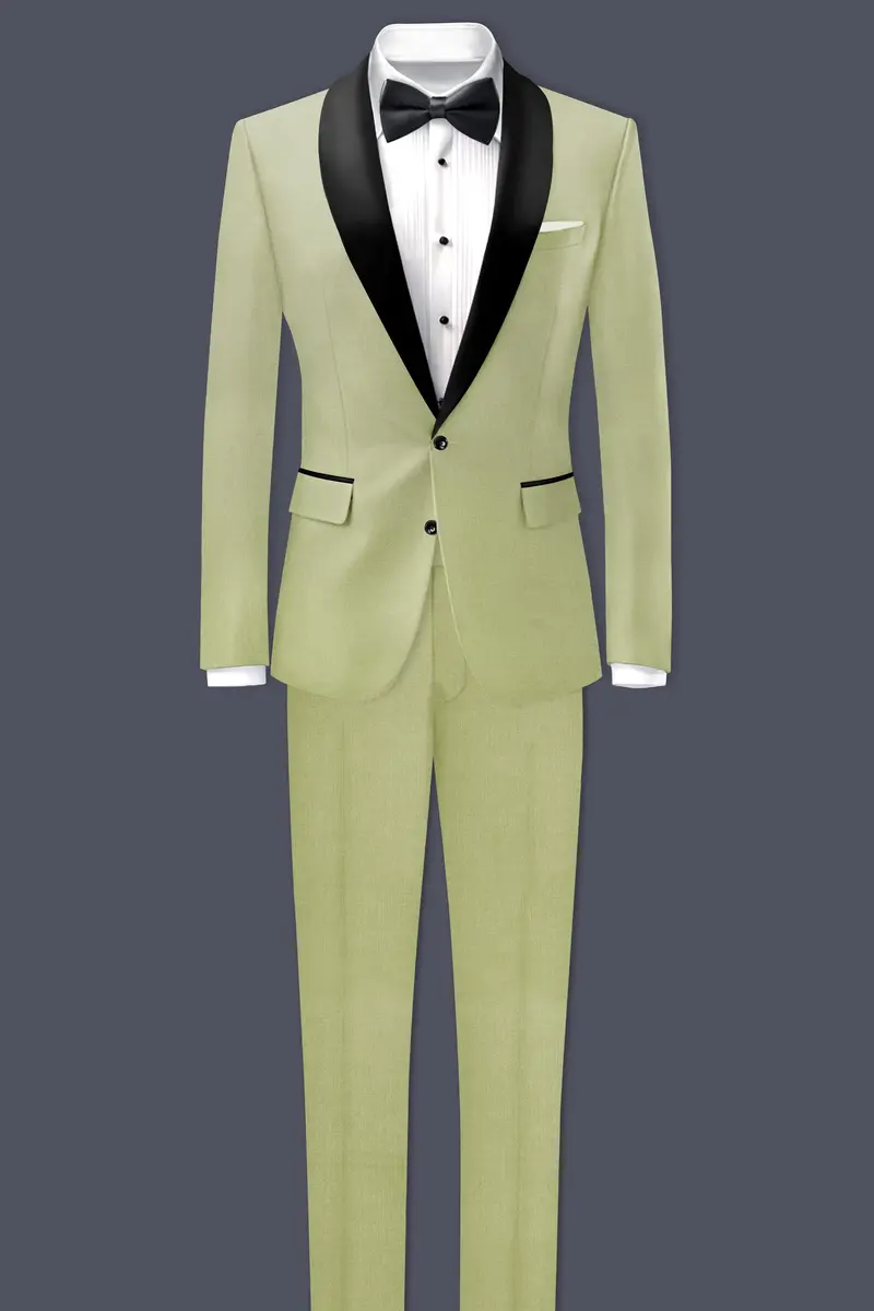 Marsh-Swamp Green Wool Rich Tuxedo Slight Stretch Blazer 9