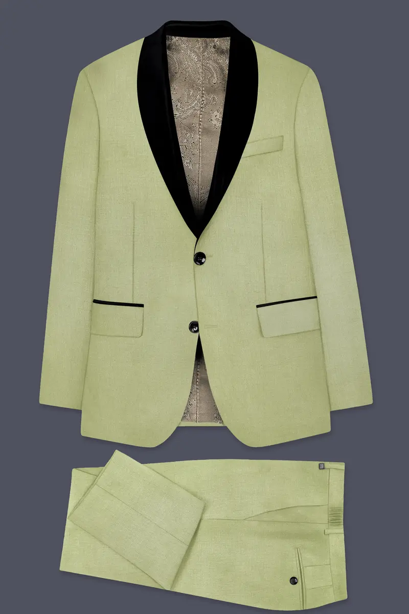 Marsh-Swamp Green Wool Rich Tuxedo Slight Stretch Suit 11