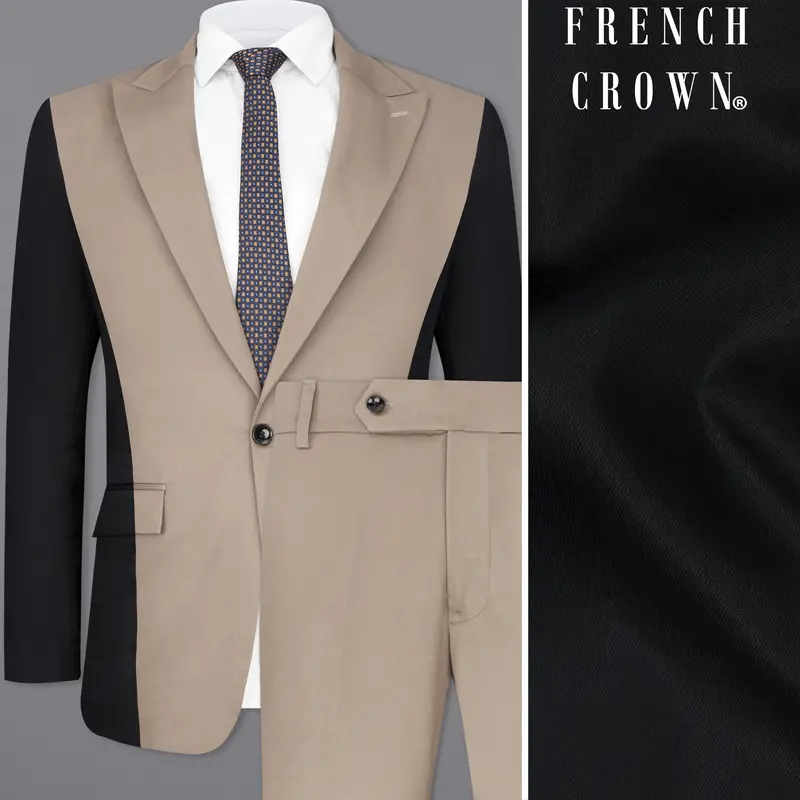 Martini Brown And Black Premium Cotton Designer Suit 1
