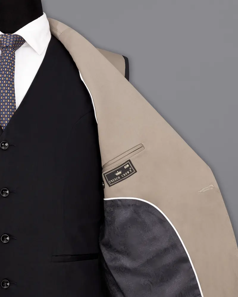 Martini Brown And Black Premium Cotton Designer Suit 8