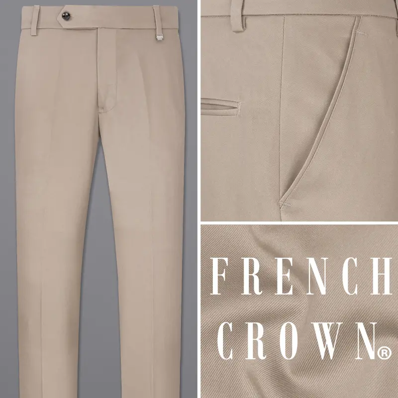 Martini Brown And Black Premium Cotton Pant 1
