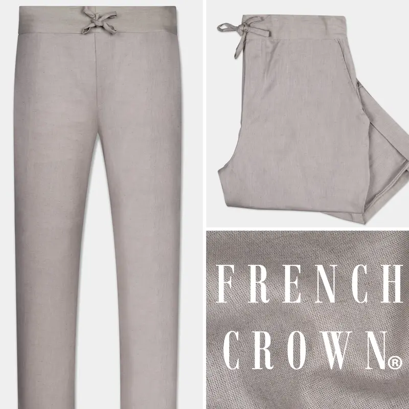 Martini Cream Luxurious Linen Lounge Pant 1