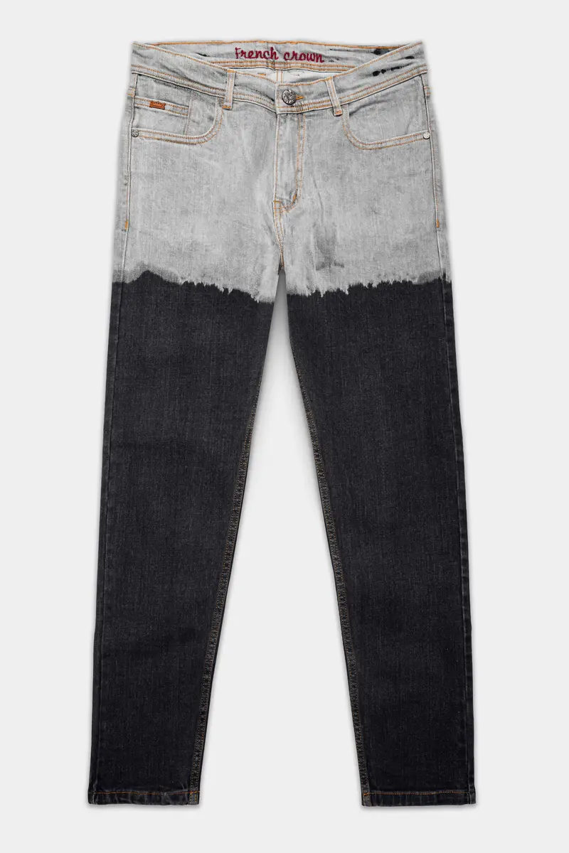 Martini Gray And Shark Black Heavily Washed Stretchable Denim 2