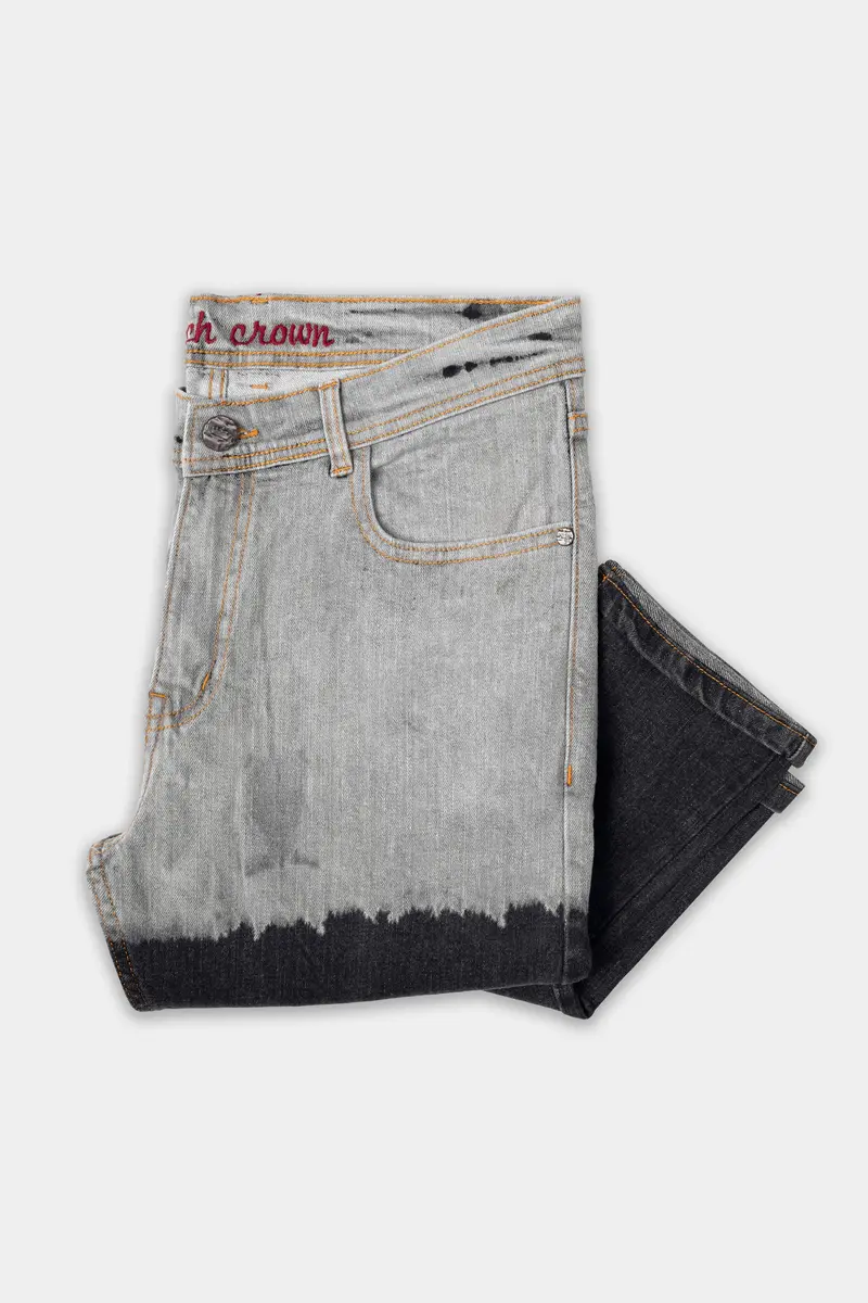 Martini Gray And Shark Black Heavily Washed Stretchable Denim 5