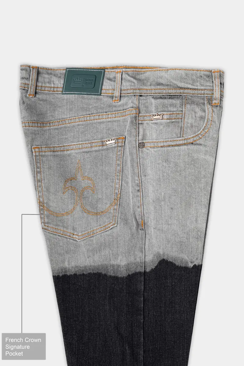 Martini Gray And Shark Black Heavily Washed Stretchable Denim 7