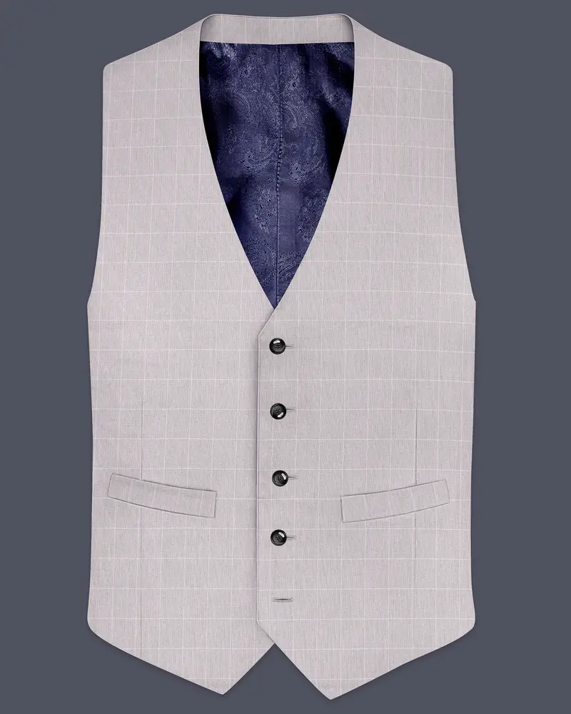 Martini Gray Checkered Waistcoat 1