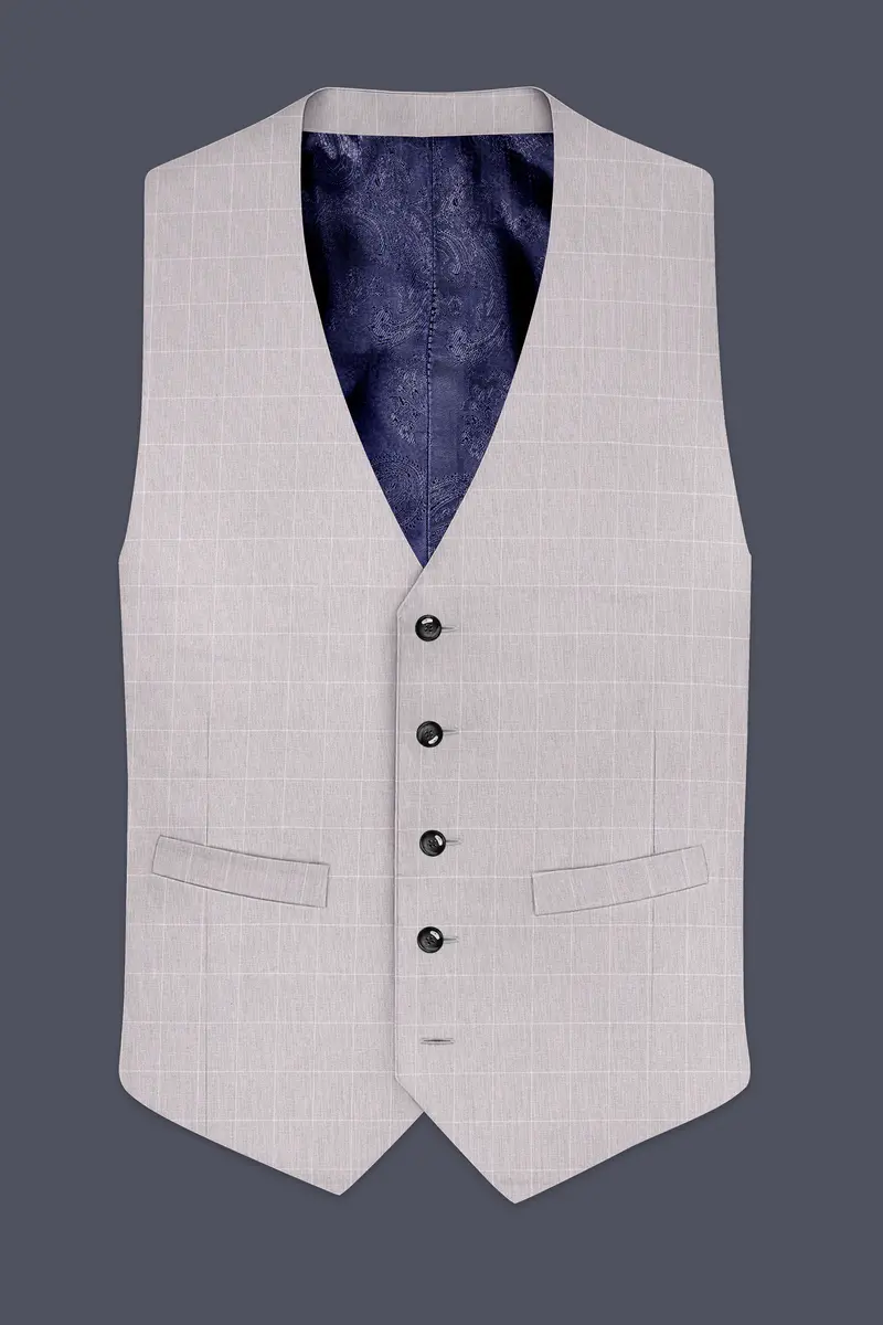 Martini Gray Checkered Waistcoat 2