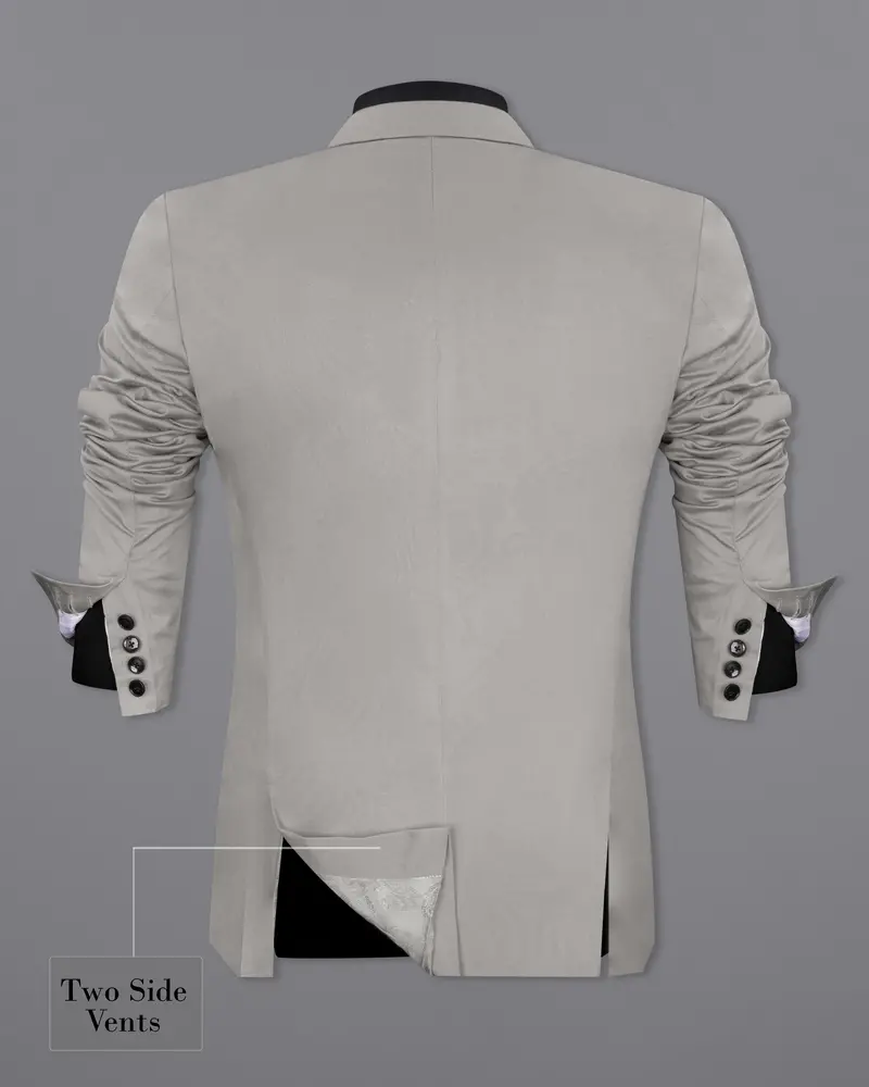 Martini Gray Stretchable Double Breasted Premium Cotton Traveler Suit 10
