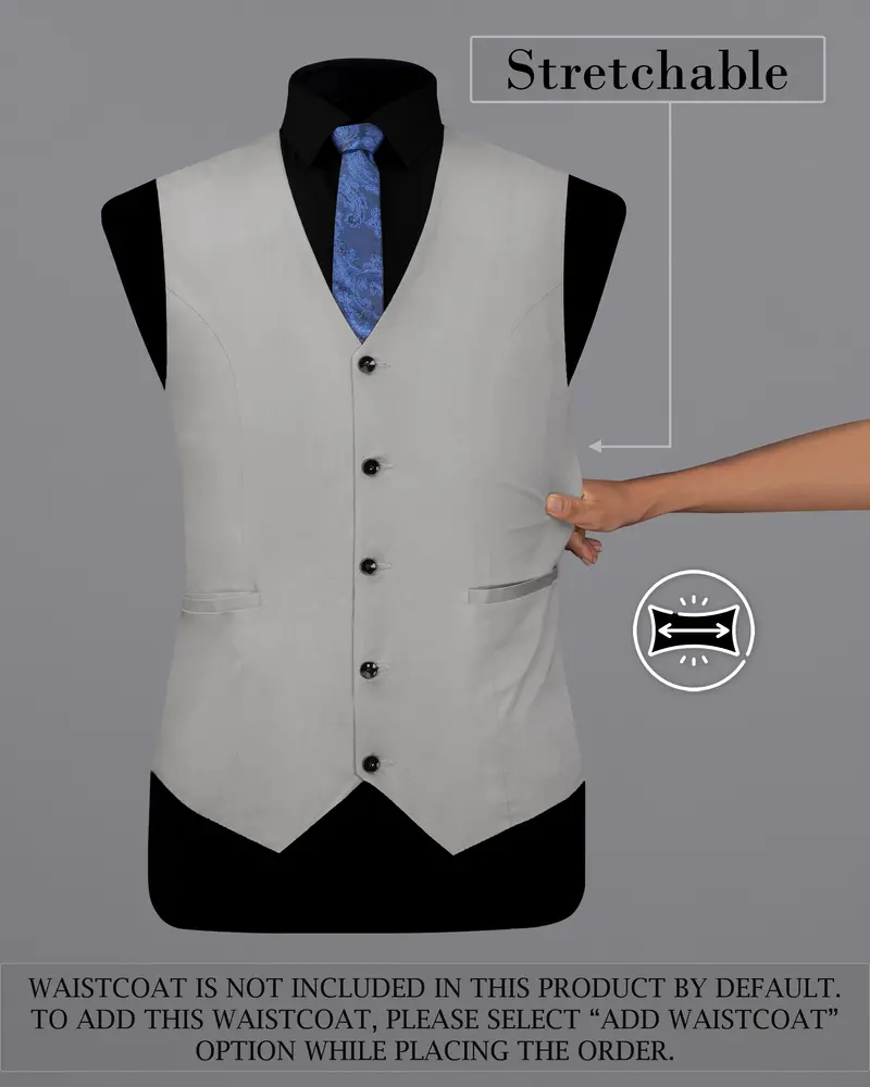 Martini Gray Stretchable Double Breasted Premium Cotton Traveler Suit 16