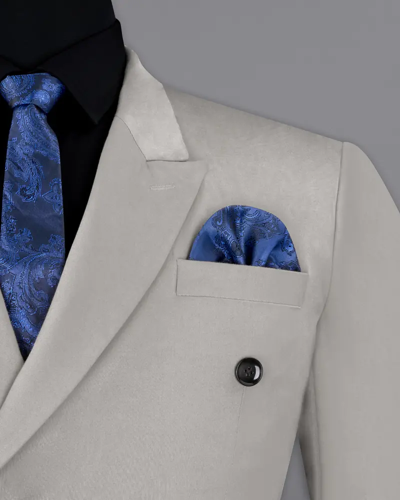 Martini Gray Stretchable Double Breasted Premium Cotton Traveler Suit 7