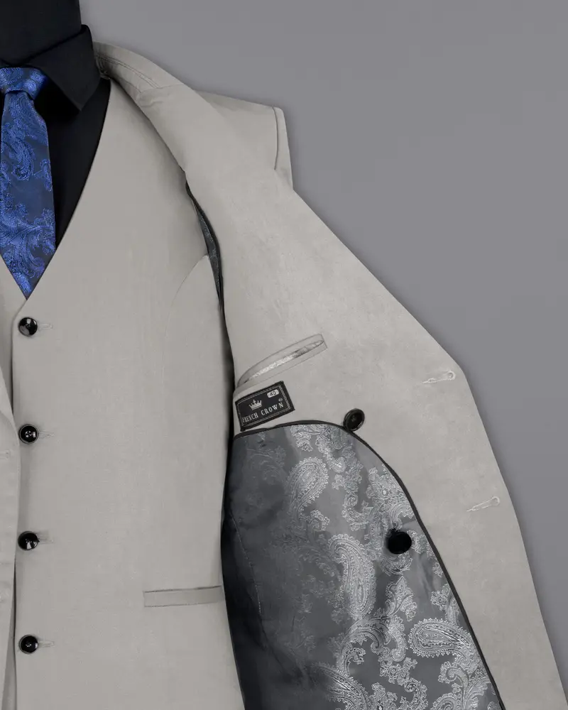 Martini Gray Stretchable Double Breasted Premium Cotton Traveler Suit 8