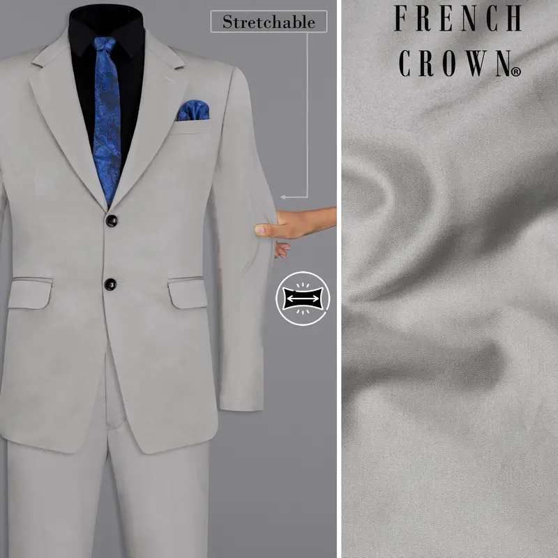 Martini Gray Stretchable Premium Cotton Traveler Suit 1