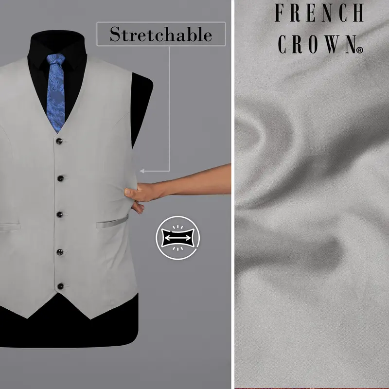 Martini Gray Stretchable Premium Cotton Traveler Waistcoat 1