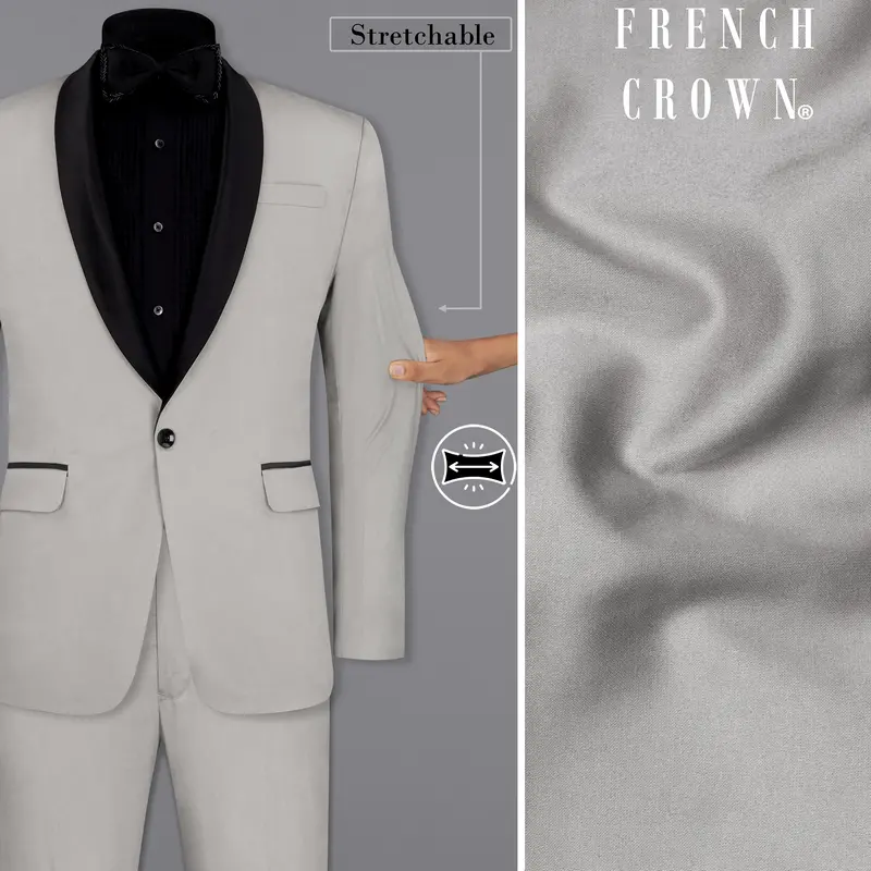 Martini Gray Tuxedo Premium Cotton Stretchable Traveler Suit 1