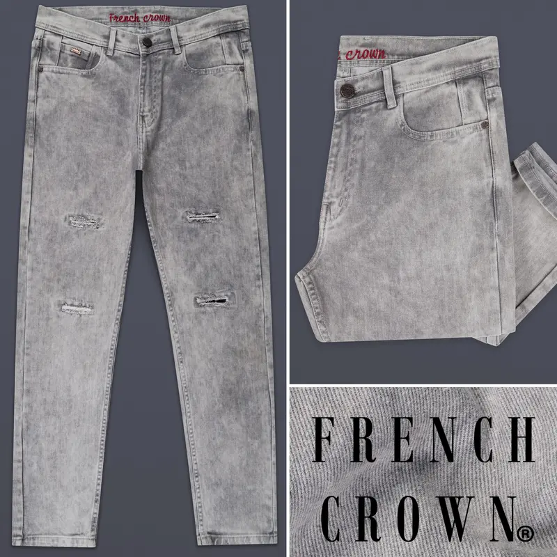 Martini Gray Whickering Washed Stretchable Denim 1