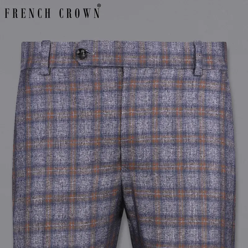 Martini Gray With Potters Brown Plaid Pant 1
