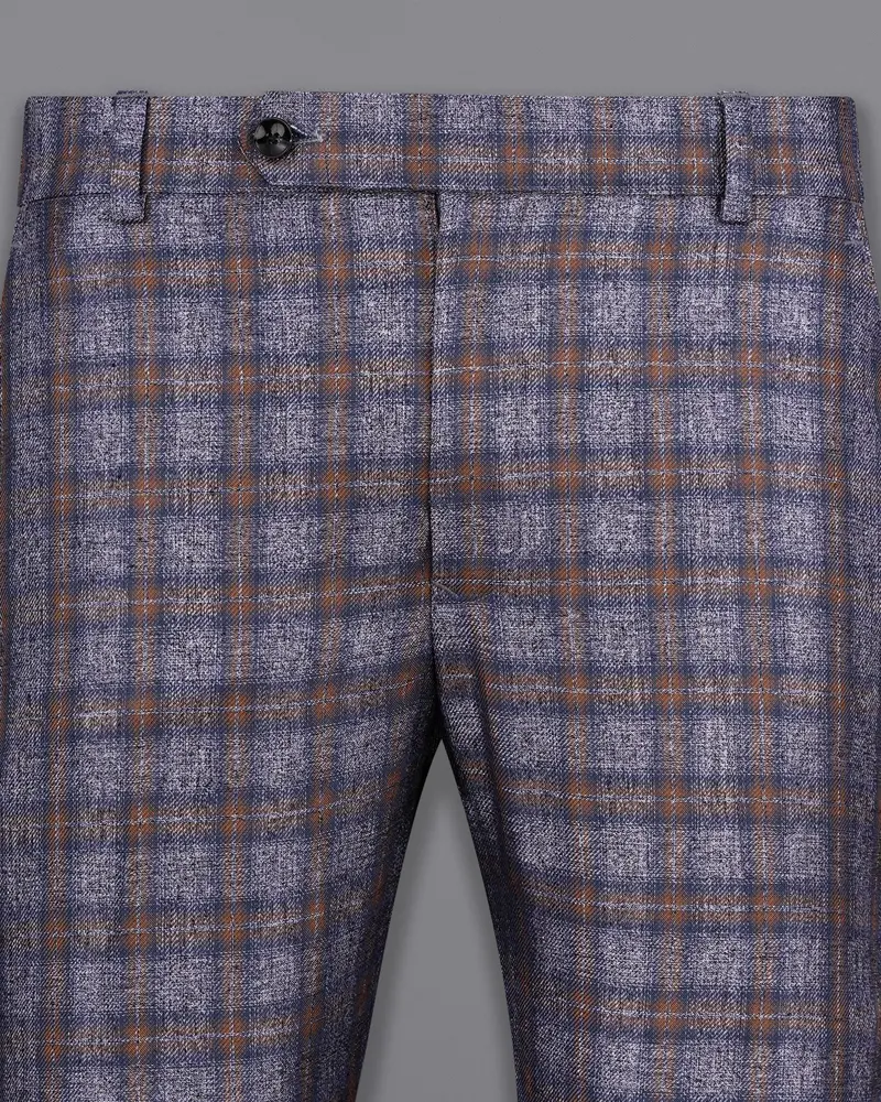 Martini Gray With Potters Brown Plaid Pant 2