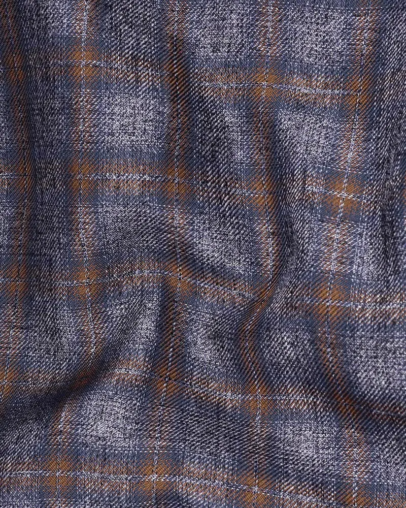 Martini Gray With Potters Brown Plaid Pant 3