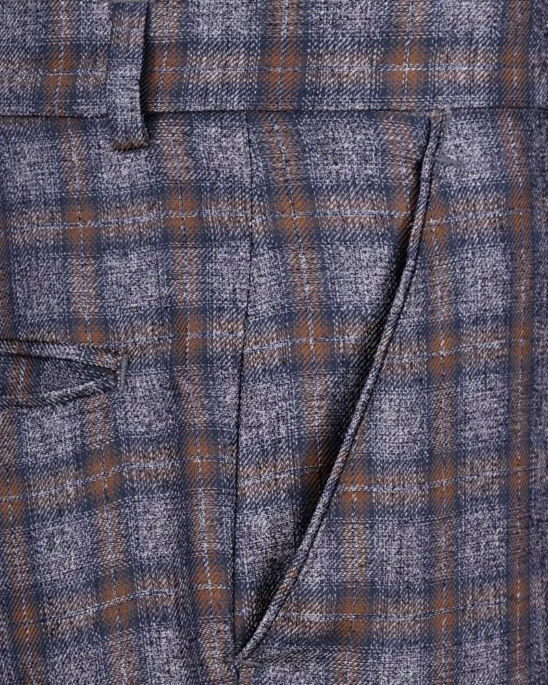 Martini Gray With Potters Brown Plaid Pant 5