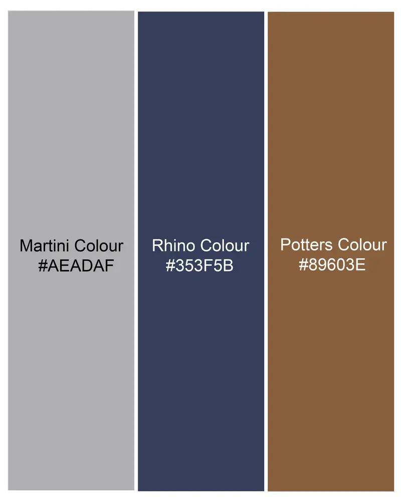 Martini Gray With Potters Brown Plaid Pant 6