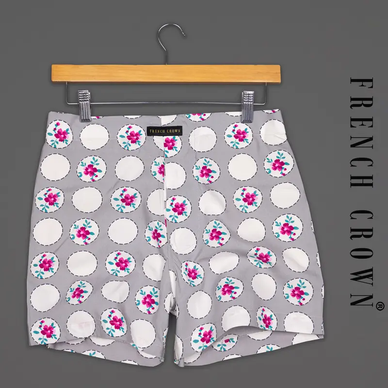 Martini Gray With White Printed Premium Cotton Boxer 1