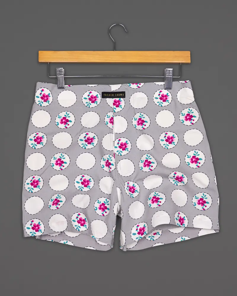 Martini Gray With White Printed Premium Cotton Boxer 2