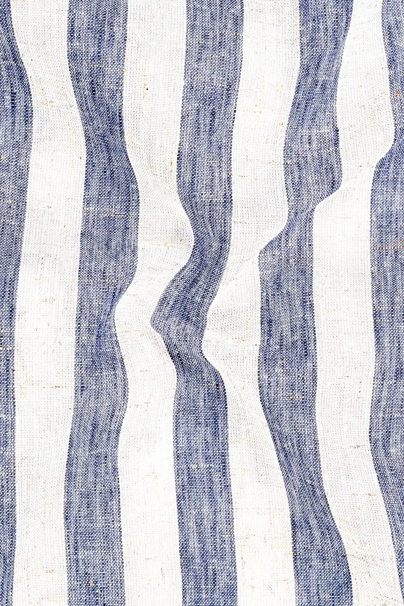 Martinique Blue And Moon Mist Cream Striped Luxurious Linen Shirt 3