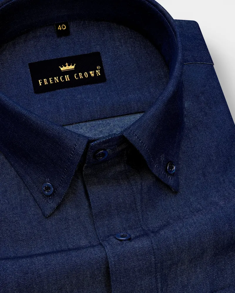 Martinique Blue Button Down Chambray Shirt 1