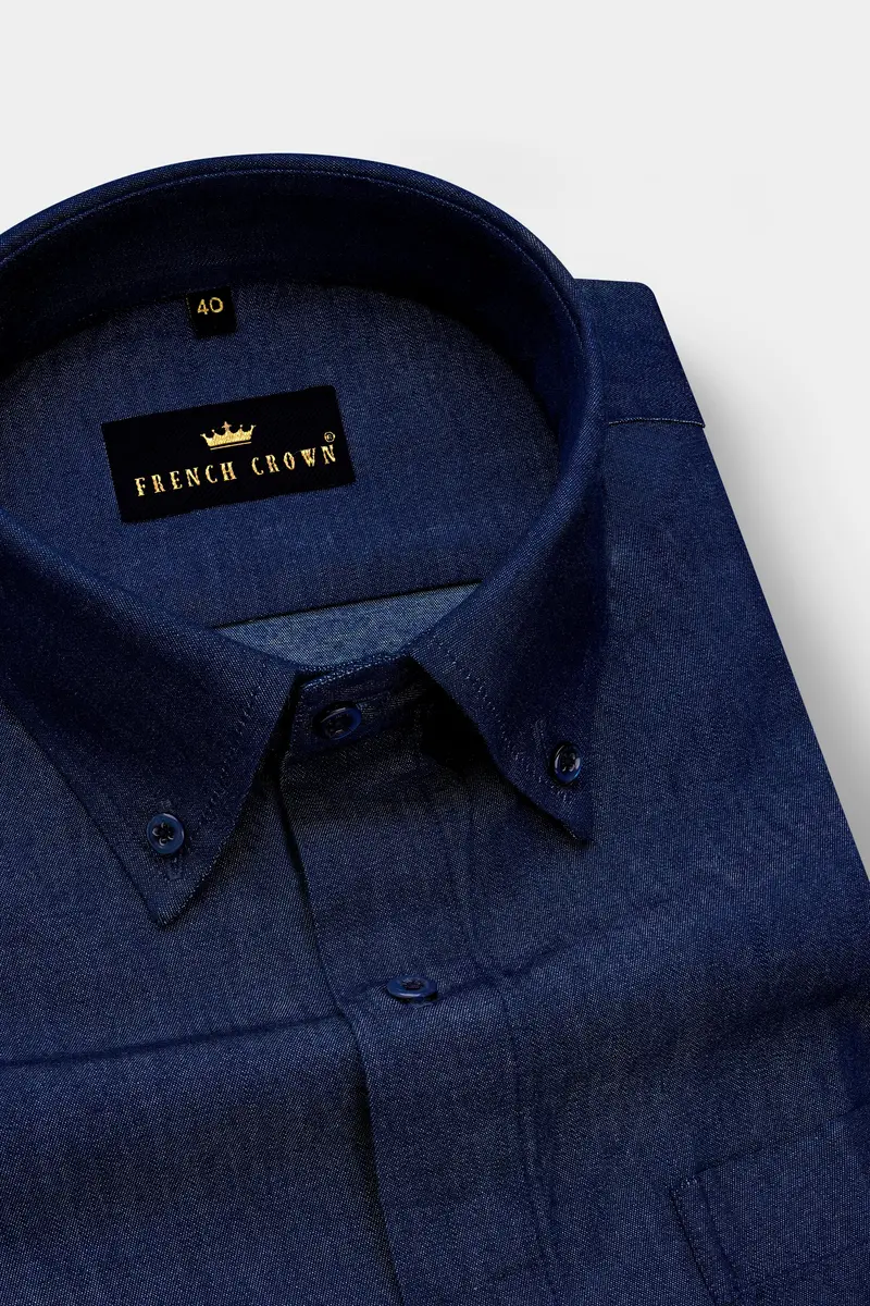 Martinique Blue Button Down Chambray Shirt 2