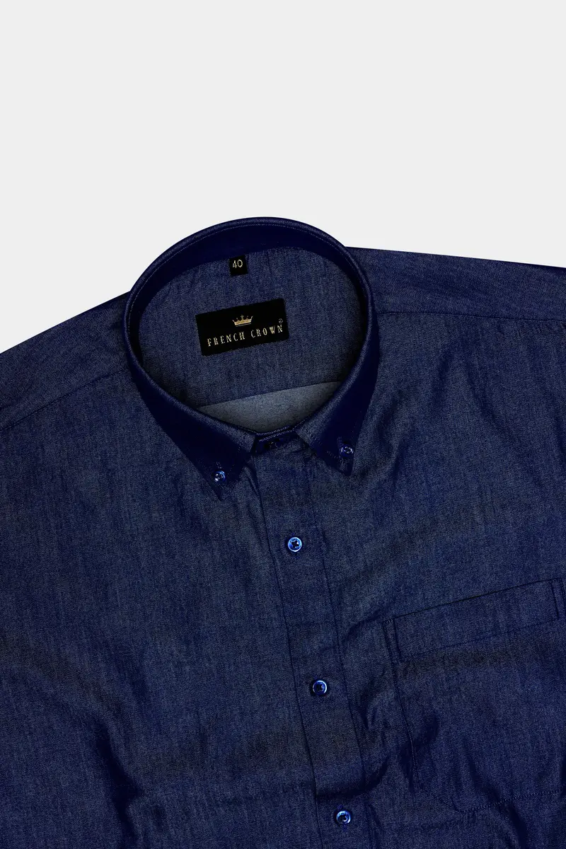 Martinique Blue Button Down Chambray Shirt 5