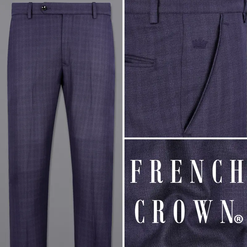 Martinique Blue Checkered Pant 1