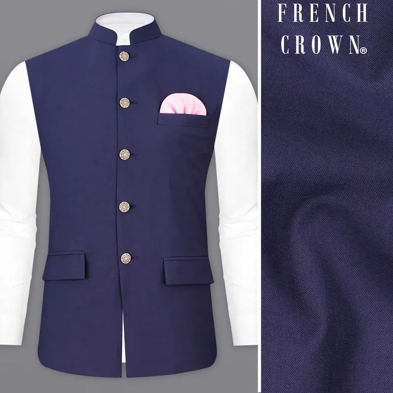 Martinique Blue Designer Nehru Jacket 1