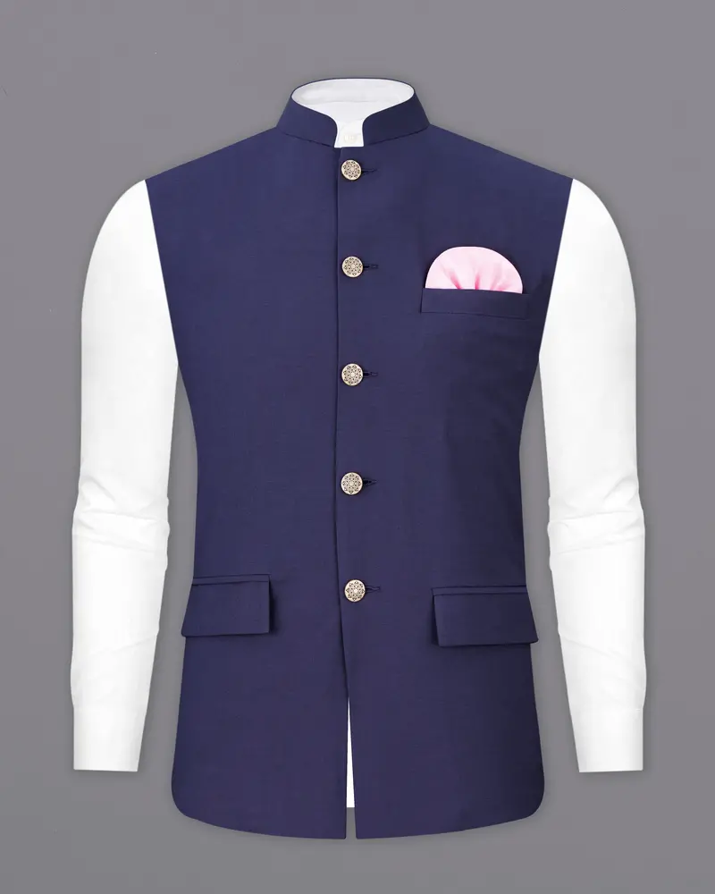 Martinique Blue Designer Nehru Jacket 2