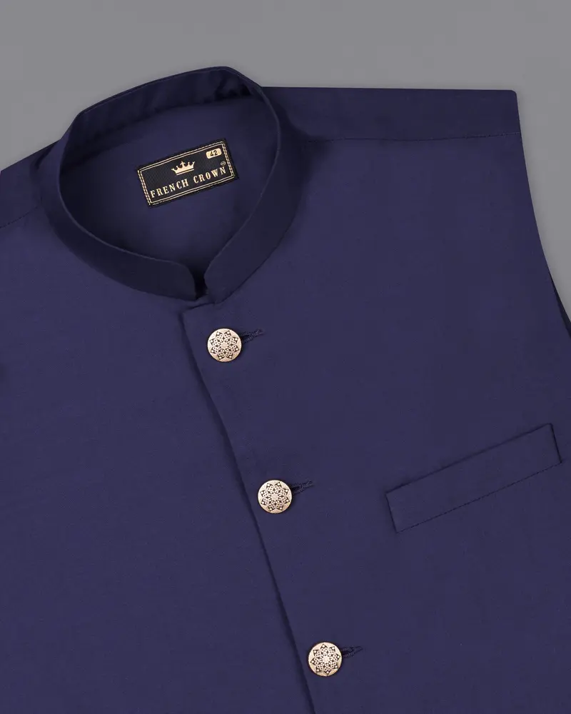 Martinique Blue Designer Nehru Jacket 4
