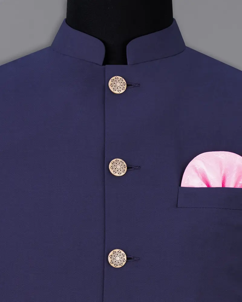 Martinique Blue Designer Nehru Jacket 5