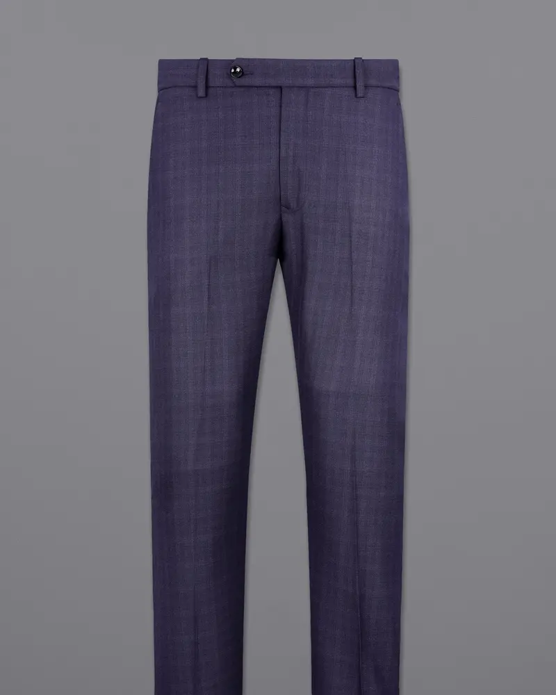 Martinique Blue Subtle Checkered Single Breasted Suit 12