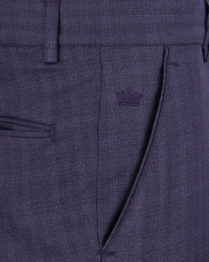 Martinique Blue Subtle Checkered Single Breasted Suit 13