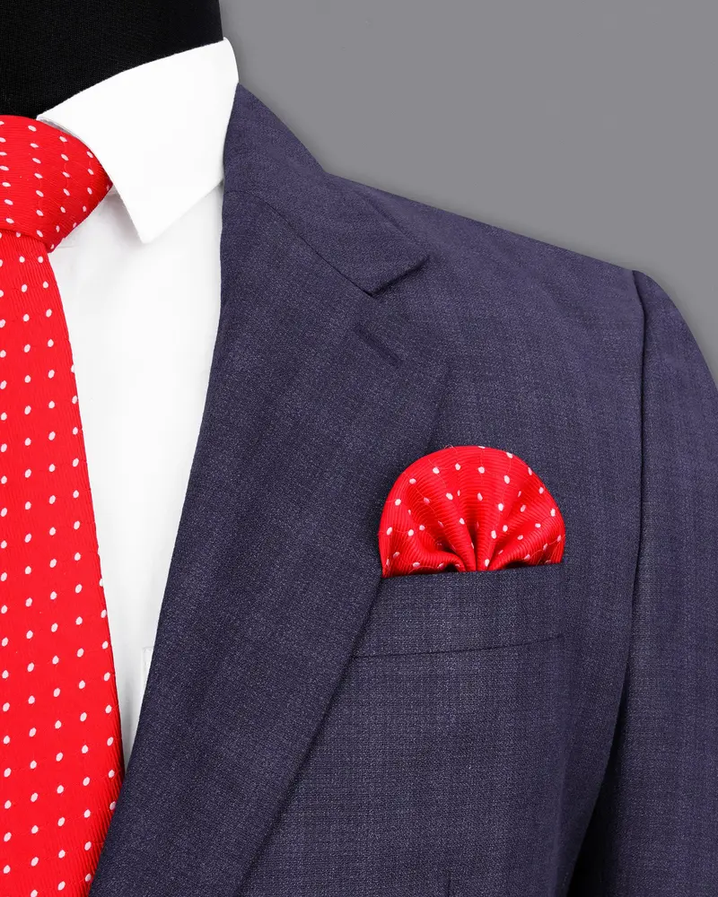 Martinique Blue Subtle Checkered Single Breasted Suit 7
