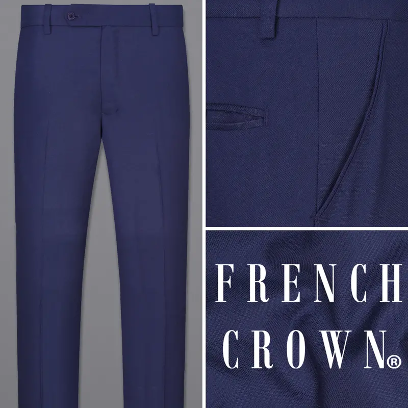 Martinique Blue Textured Pant 1