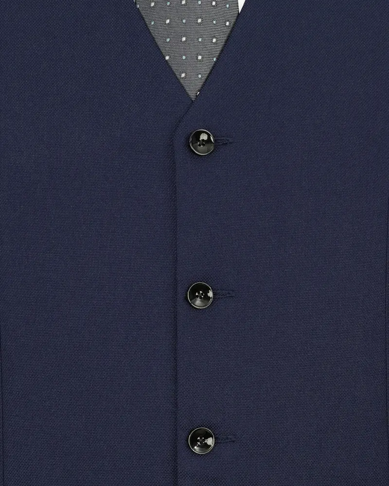 Martinique Blue Textured Waistcoat 5