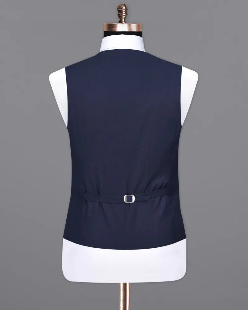 Martinique Blue Textured Waistcoat 6