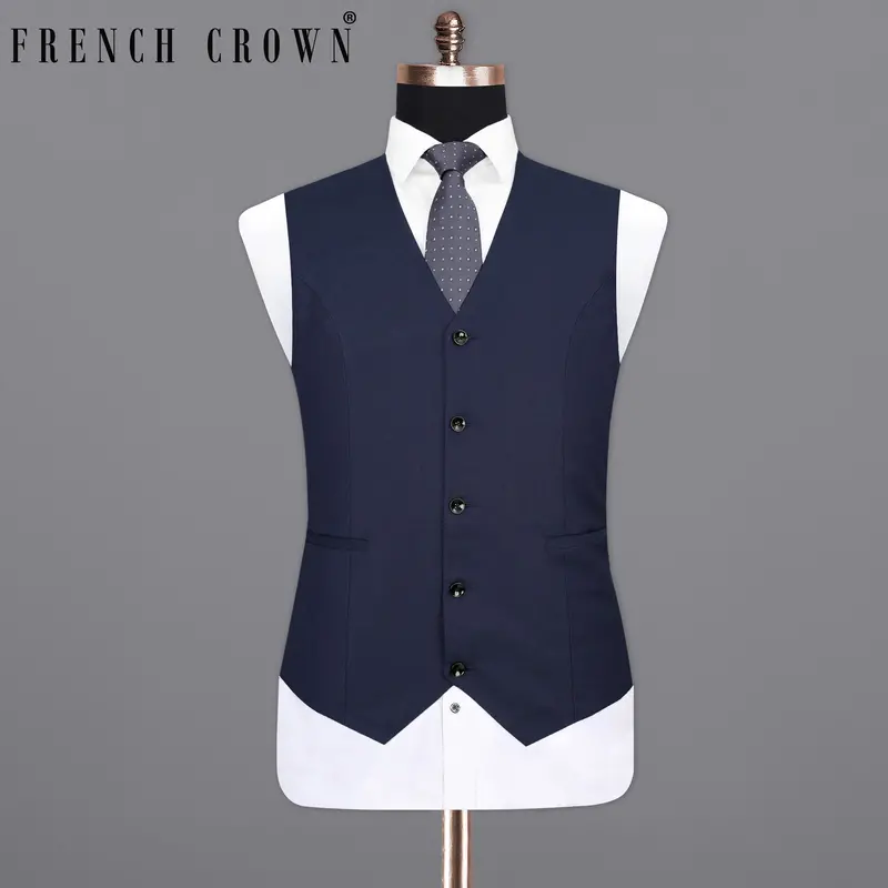Martinique Blue Textured Waistcoat 7