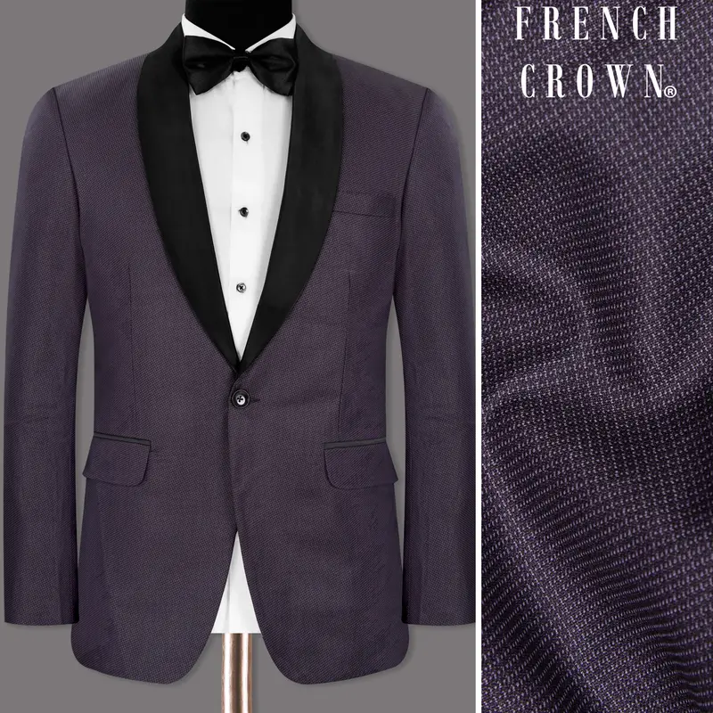 Martinique Violet Subtle Checked Woolrich Tuxedo Blazer 1