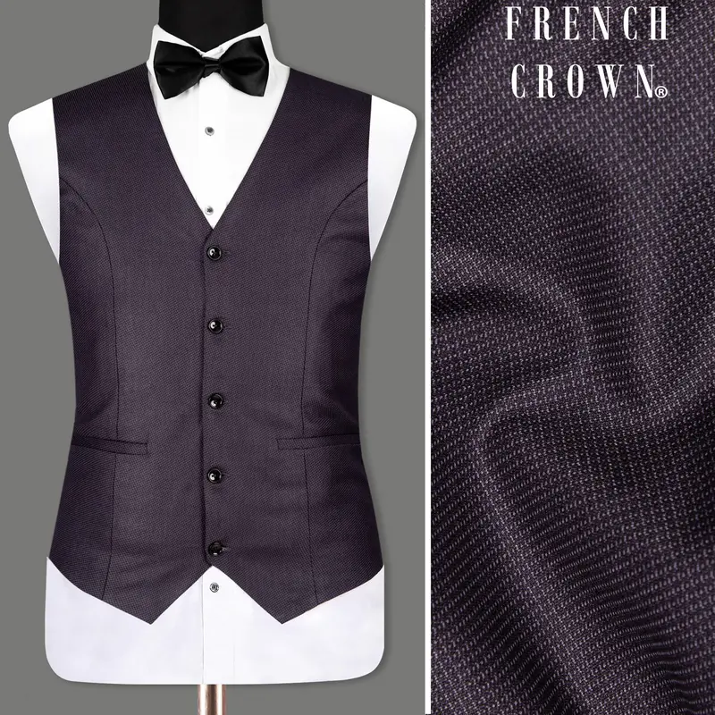 Martinique Violet Subtle Checked Woolrich Waistcoat 1