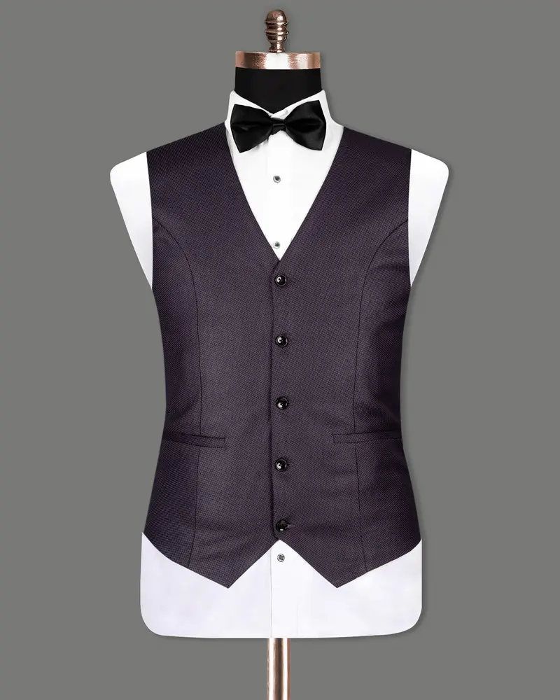 Martinique Violet Subtle Checked Woolrich Waistcoat 2