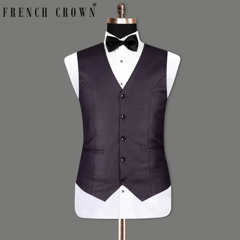 Martinique Violet Subtle Checked Woolrich Waistcoat 7