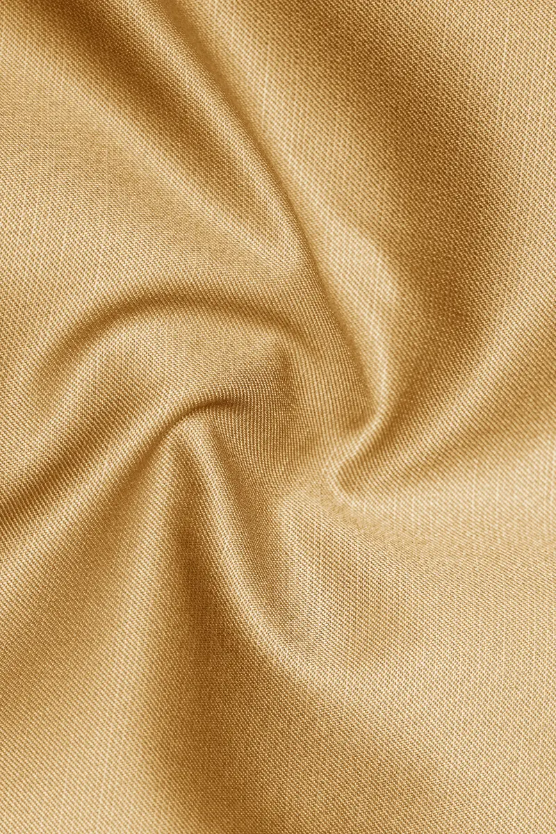 Marula-Desert Yellow Solid Wool Rich Slight Stretch Waistband Pant 3